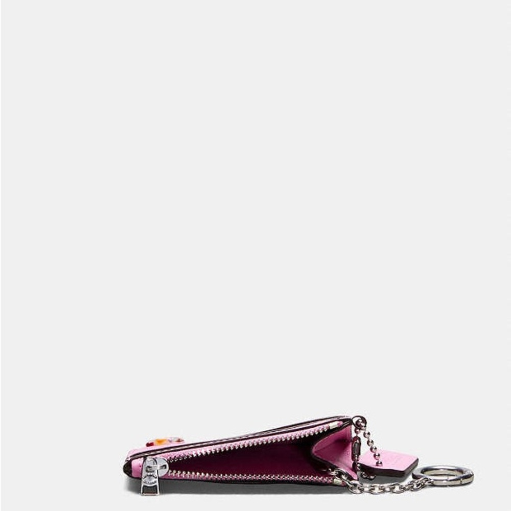 Coachtopia Leather Wavy Zip Card Case with Key Ring - Picture 3 of 7